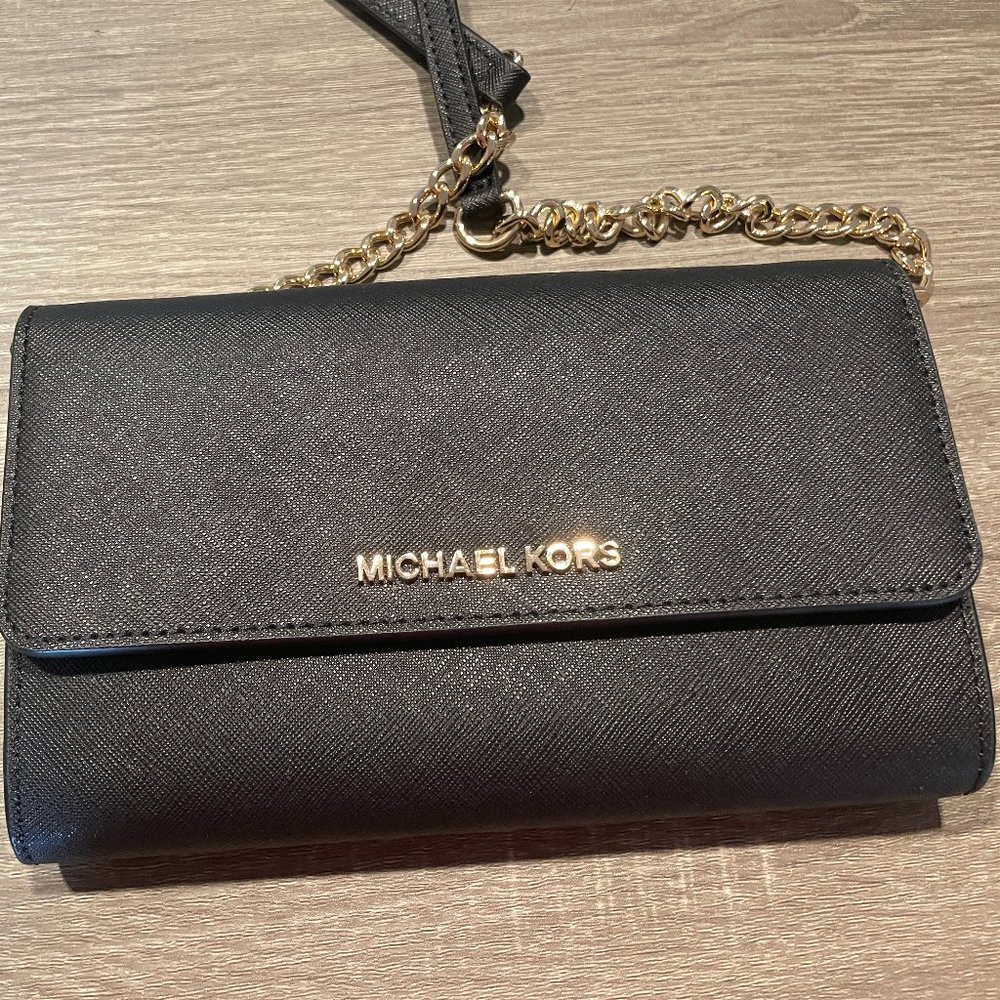 Michael Kors Jet Set Travel Travel Saffiano Chain Wallet Crossbody